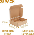 PHAREGE 11x9x3 inch Shipping Boxes Bulk 25 Pack Brown, Tab Lock Tuck Top Mailer - Image 2
