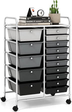 LDAILY 15 Drawer Rolling Storage Cart, Rolling Cart by LDAILY