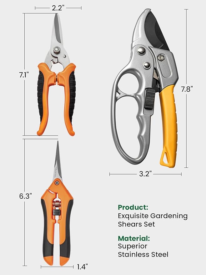 GROWNEER 3 Pack Garden Scissors kit Professional Garden Pruning Shears - Image 5