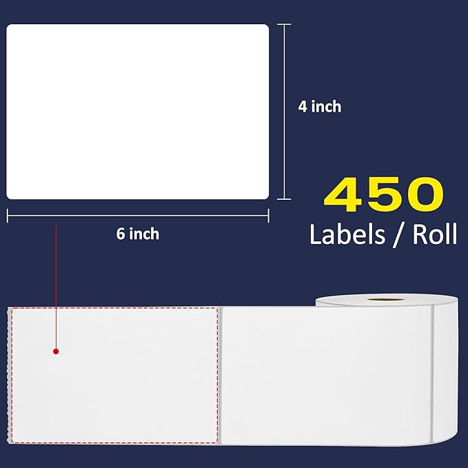 L LIKED 16 Rolls 4" x 6" Direct Blank Thermal Shipping Labels - Image 4