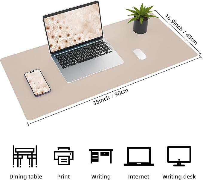 Leather Desk pad Protector, Large Desk mat - Image 3