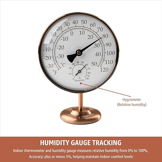 Foxyoo 4-Inch Indoor Thermometer and Humidity Gauge, Room Analog Temperature - Image 4