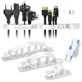 XHF 30pcs Adhesive Cable Wire Clips Kit White, Outdoor Cable Management Wire by XHF