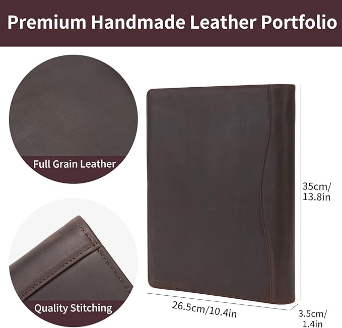 Geslun Personalized Genuine Leather 3 Ring Binder, Custom Engraved 8.5 x 11 - Image 5