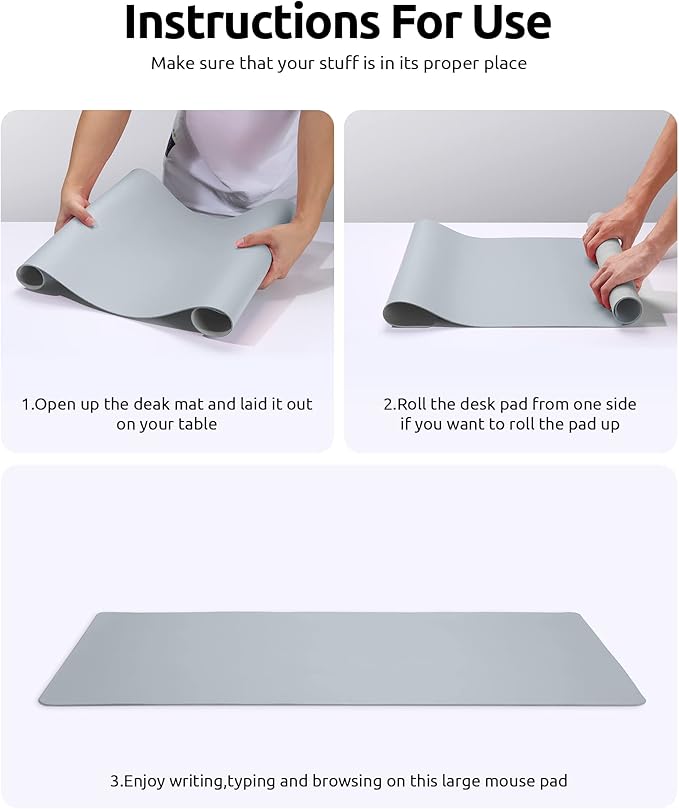 YSAGi Leather Desk Pad Protector, Office Desk Mat, Large Mouse Pad, Non-Slip PU - Image 9