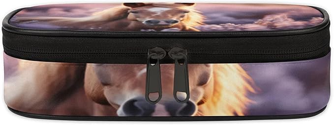 Pardick Pencil Case，Horse 3D Big Capacity Pencil Pouch Coin Pouch Stationery - Image 3
