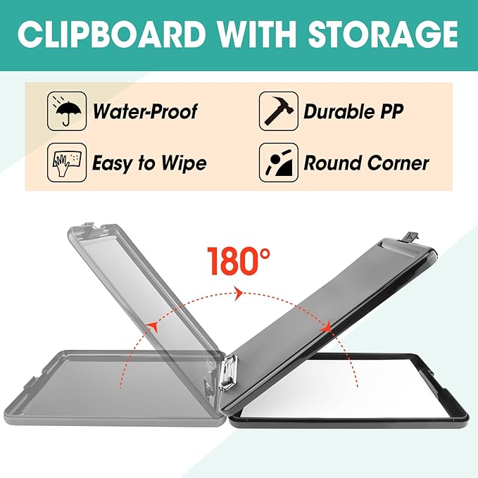 7 Pack Clipboard with Storage, High Capacity Storage Clipboard 8.5 x 11 with - Image 4