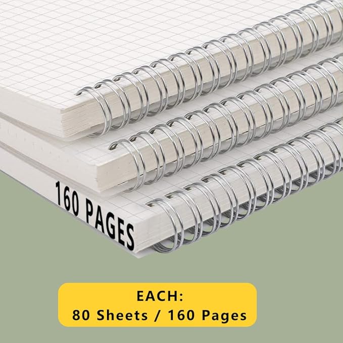 120 GSM Thick Paper Graph Spiral Notebooks 8.5" × 11" - Image 3