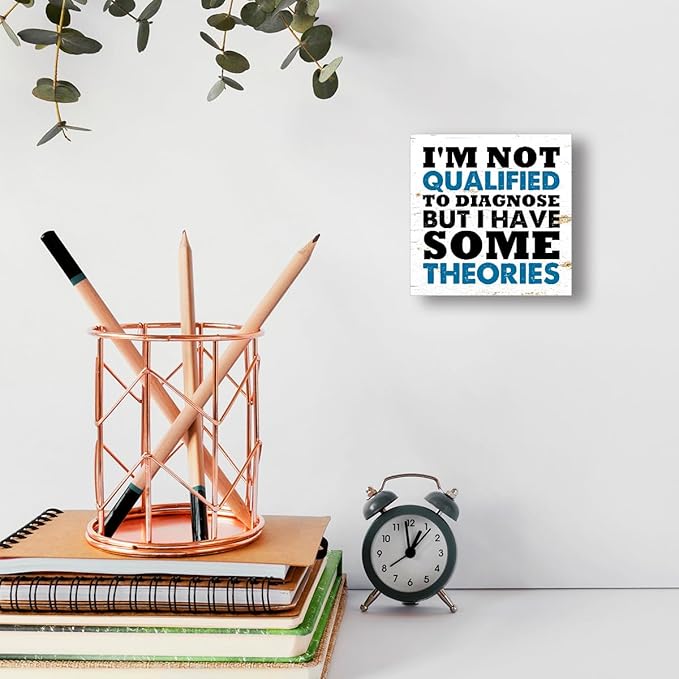 WUZYOU I'm Not Qualified To Diagnose Wood Block Sign Desk Decor, Inspirational - Image 6