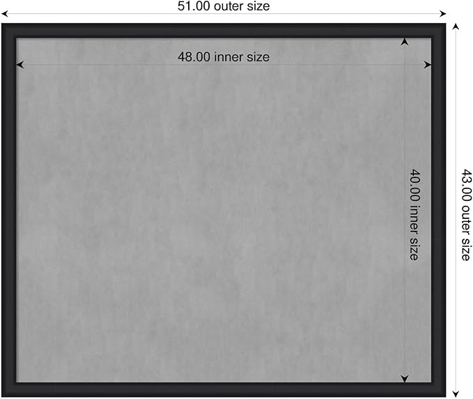 Amanti Art Black Framed Magnetic Board 43x51 Oversize Vision Board - Image 2