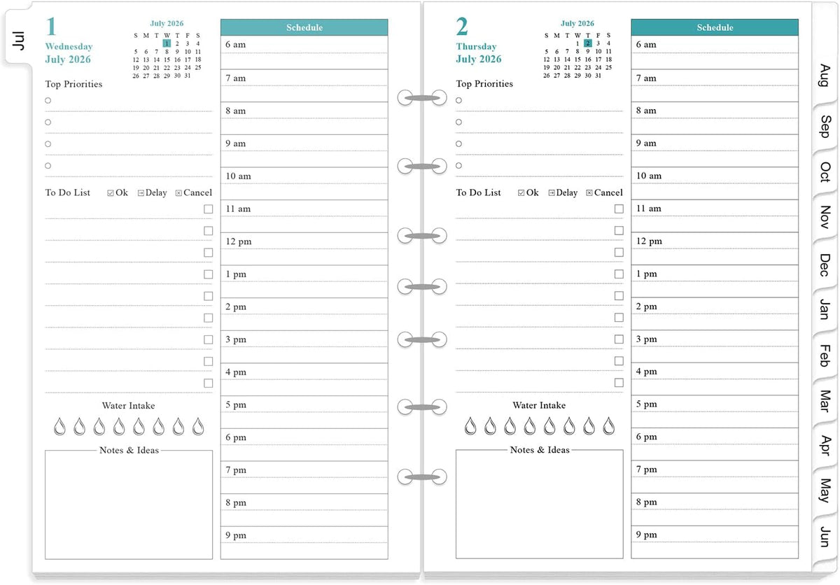 2027 Planner Refills - One Page Per Day Daily ＆ Monthly Planner, January 2027...