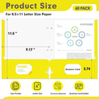 Two Pocket Portfolio Folders, PANDRI 60 Pack 3 Hole Punched 2 Pocket Folders - Image 2