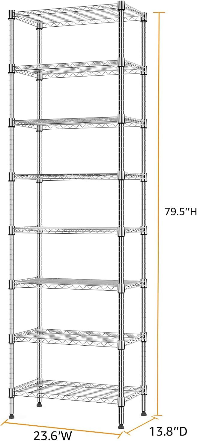 M MZG 8 Tier 2000 lbs Storage Rack Metal Wire Shelving Unit, Storage Standing - Image 3