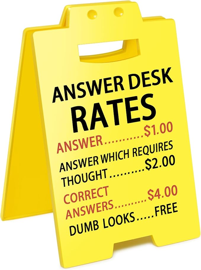 Smilelife Funny Office Cubicle Decor Answer Desk Rates Desk Sign Team Office by Smilelife