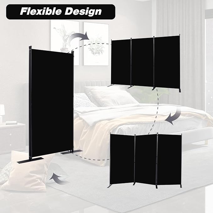 CHOSENM Room Divider, 3 Panel Folding Privacy Screens - Image 5