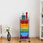Giantex 10 Drawer Rolling Storage Cart Scrapbook Paper Office School Organizer - Image 4