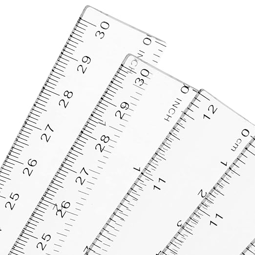 KEILEOHO 200 Pack 12 Inch Clear Plastic Ruler, Bulk Standard/Metric Straight - Image 3