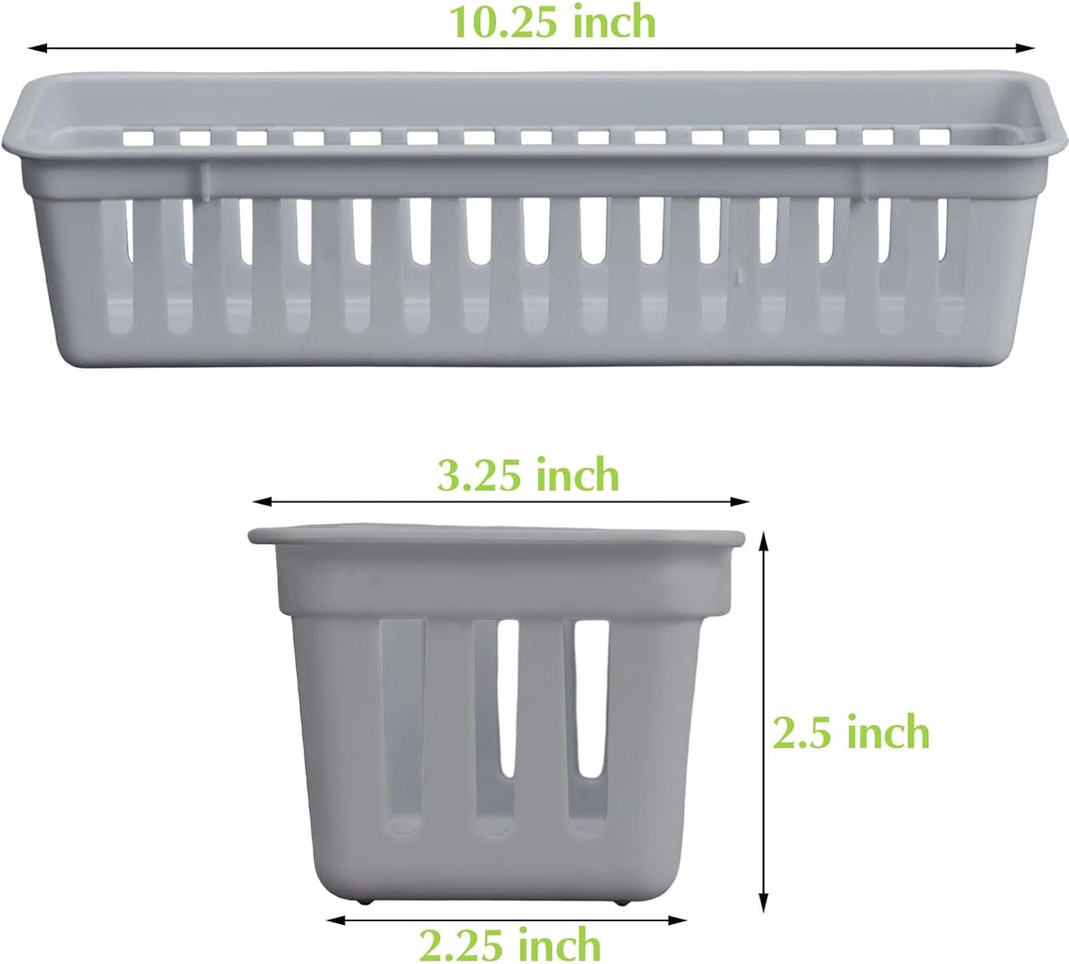 Domensi 24 Pack Slim Plastic Storage Basket Tray Organizer, Gray