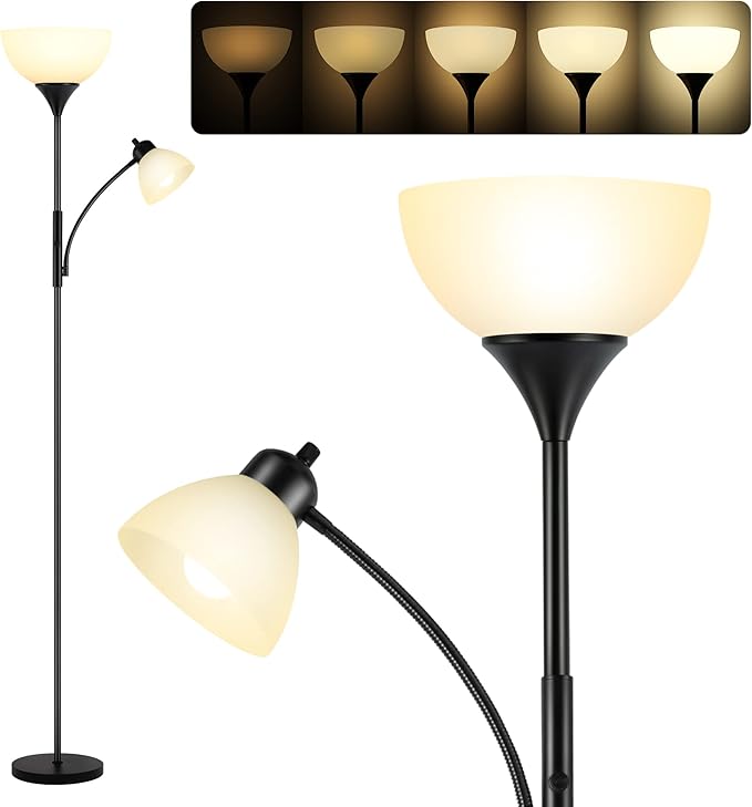 RISLG Floor Lamp, Dimmable Standing lamp, Stepless Dimming Brightness, Included by Rislg