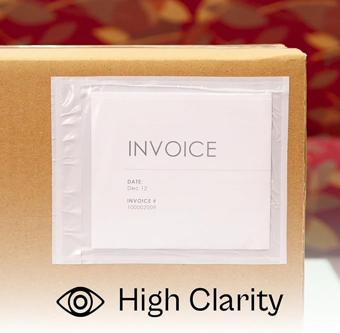 PSBM 1000 PCS 5.5 x 10 Inch Clear Blank Packing List Envelopes, Shipping - Image 7