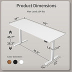 Agilestic Electric Standing Desk, Large 63 x 24 Inches Height Adjustable Desk - Image 3