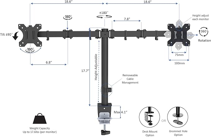Rocelco 37.5" Height Adjustable Standing Desk Converter - Image 6