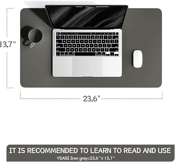 YSAGi Non-Slip Leather Desk Pad, Waterproof Laptop Computer Desk Keyboard Mat - Image 2