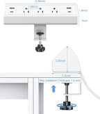 Desk Clamp Power Strip, 40W Fast Charging Station, Desktop Mount Surge Protector - Image 7