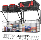 threehio 2 pack garage shelves wall mounted with, main product view