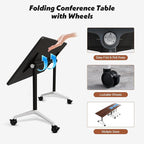 Goakwwuz Conference Room Table, Folding Conference Tables, Thicken Grey Tabletop - Image 3