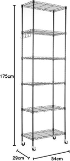 Himimi 6-Tier Storage Shelf Units, Adjustable Wire Shelving - Image 3