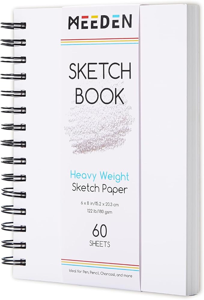 MEEDEN 6"x8" Sketchbook Paper Pad: 122lb/180gsm Spiral Bound Art Sketch Book by MEEDEN
