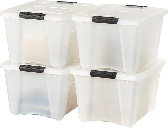 IRIS USA 32 Qt Stackable Plastic Storage Bins by IRISUSA
