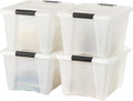 IRIS USA 32 Qt Stackable Plastic Storage Bins by IRISUSA