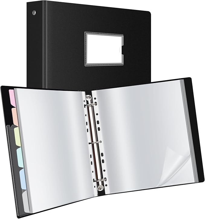 Uquelic 50-Pocket Binder with Plastic Sleeves, High-Capacity Document Organizer by Uquelic
