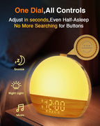 sunrise alarm clock with sound machine - natural, side view