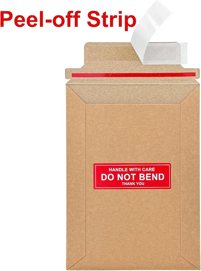 Neehows 100 Pack 5x6.9" Rigid Mailers Cardboard Envelopes, 400GSM Kraft Photo - Image 5