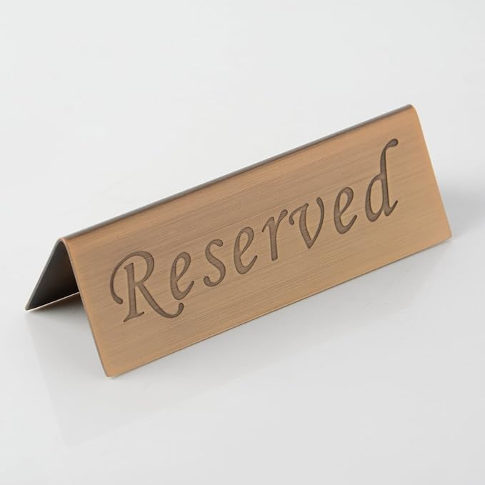 Reserved Sign - Brushed Stainless Steel Free Standing Table Top Compliance Sign - Image 4