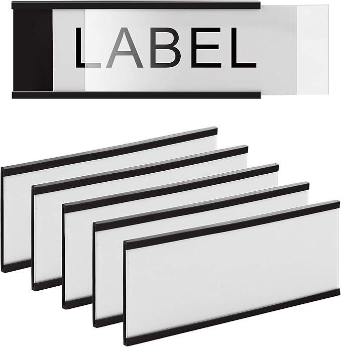 LLPT Magnetic Label Holder 4" x 1.2" 50 Packs C Channel 300g White Paper Cards - Image 5