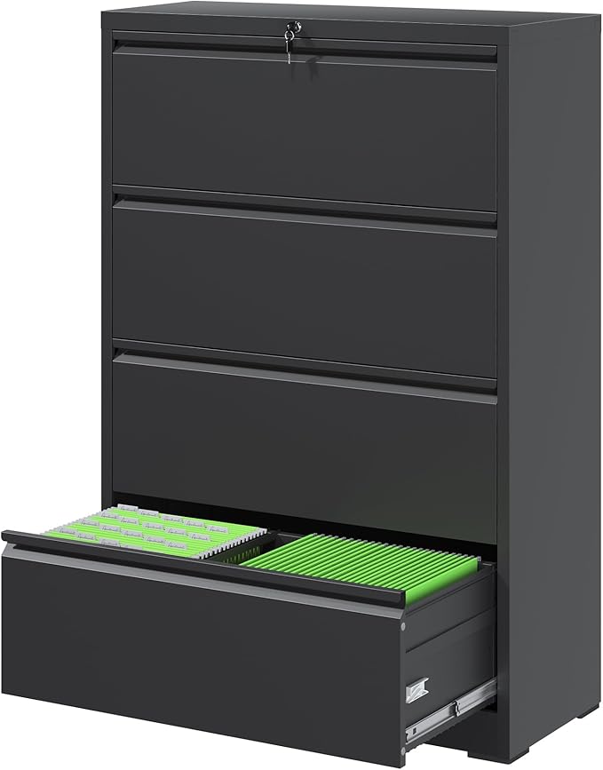 FLIXELIO File Cabinets 4 Drawer, Metal Office Storage Filing Cabinet by FLIXELIO