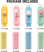 BetterJonny Sliding Retractable Eraser, 4 Color Push Pull Erasers and 8 Refills - Image 2