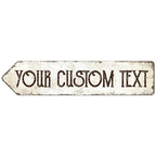 Rustic Custom Sign, Personalized Left Directional Metal Composite Street Sign by SigoSigns