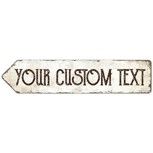 Rustic Custom Sign, Personalized Left Directional Metal Composite Street Sign by SigoSigns