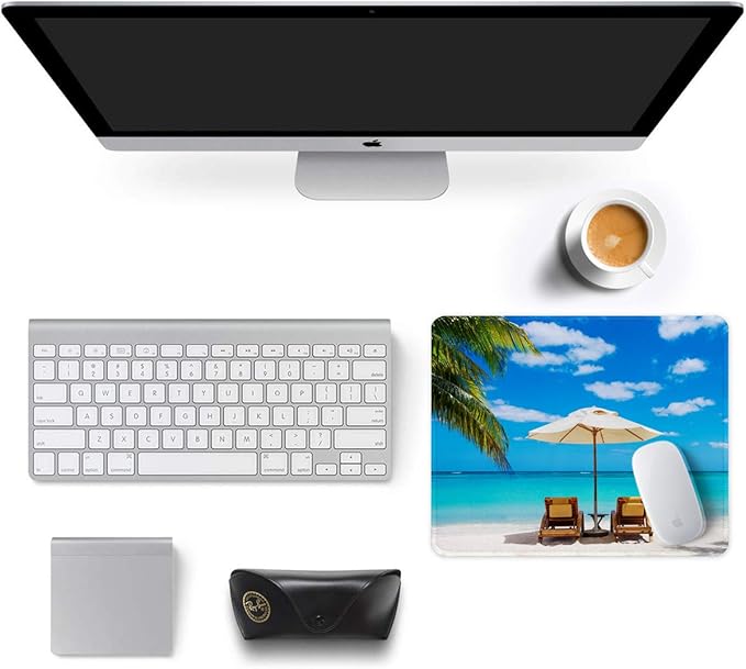 Auhoahsil Mouse Pad, 12 x 10 in Beach Theme Computer Mouse Pad - Image 3