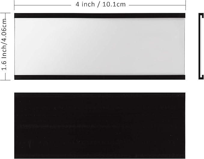 LLPT Magnetic Label Holder 4” x 1.6” 50 Packs C Channel 300g White Paper Cards - Image 3