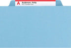 Smead Pressboard Classification File Folder with SafeSHIELD Fasteners, 1 Divider, 2" Expansion, Letter Size, Blue, 10 per Box (13730) (Pack of 1)
