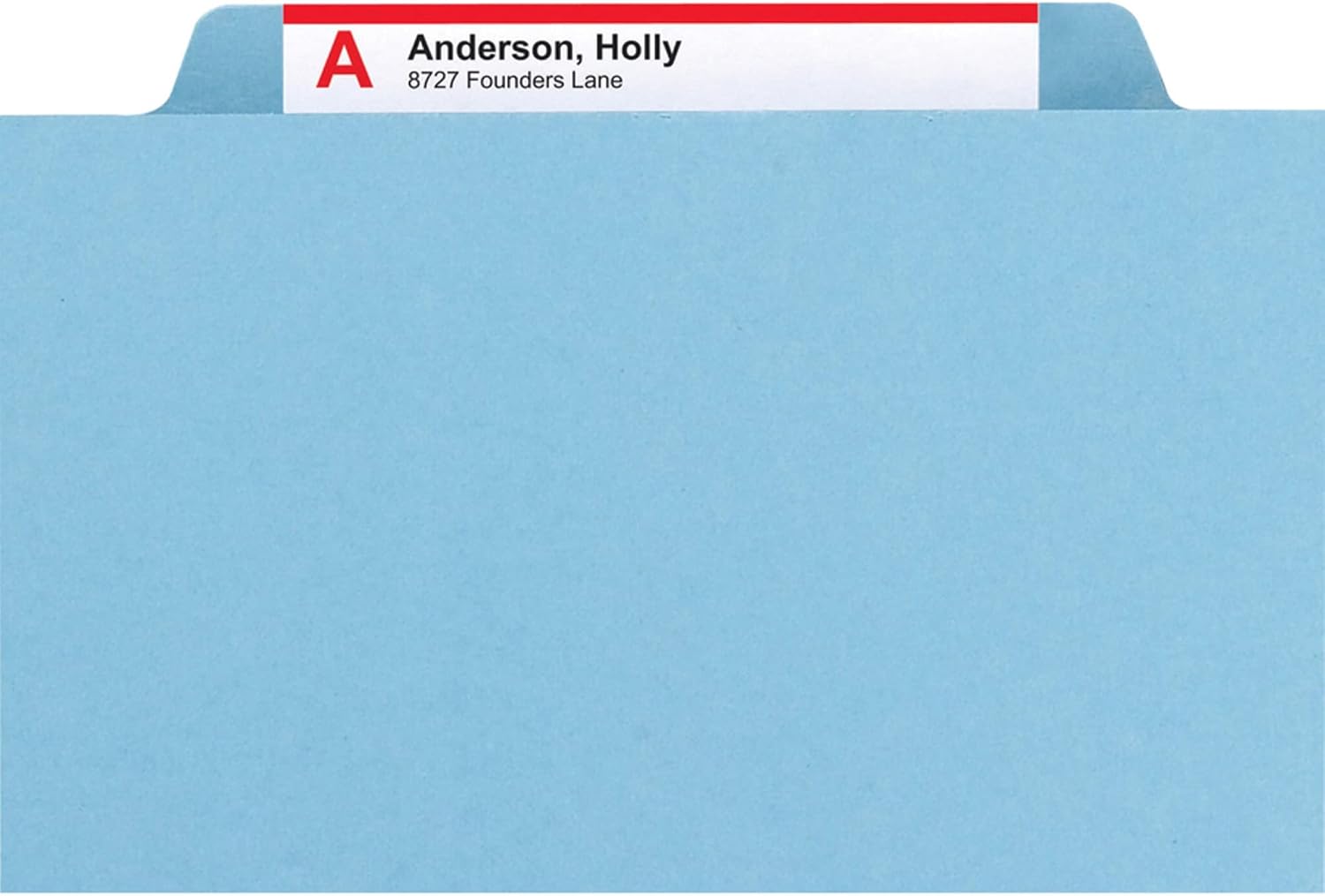Smead Pressboard Classification File Folder with SafeSHIELD Fasteners, 1 Divider, 2" Expansion, Letter Size, Blue, 10 per Box (13730) (Pack of 1)