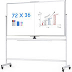 maxtek Rolling Whiteboard, Large Double Sided Standing Whiteboard