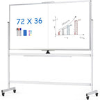maxtek Rolling Whiteboard, Large Double Sided Standing Whiteboard by Maxtek