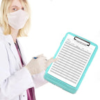 HWPRATO Clipboards Organizer Clipboard with Storage Nursing Clipboard Foldable File Folder Plastic Folio with Storage Case for Teacher,Kids,Doctor,Offices (Arctic Blue)